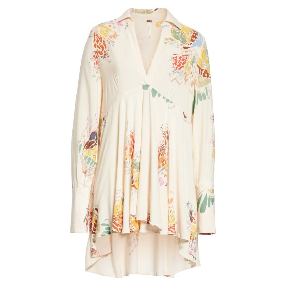 FREE PEOPLE Ivory Field of Butterflies Tunic. sz XS - Picture 3 of 16